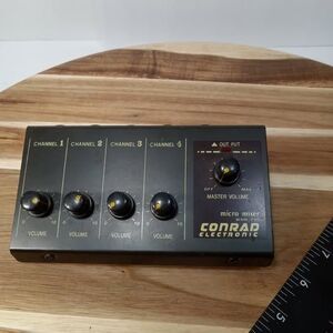 Conrad WAM-230 4-Channel Micro Mixer Portable Audio Line Mixer Tested Black